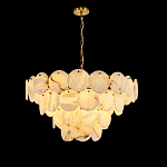 Люстра подвесная четырехъярусная с подвесками в форме дисков Cryptocrystalline Stone варинант исполнения - 1 | Loft Concept в Волгограде