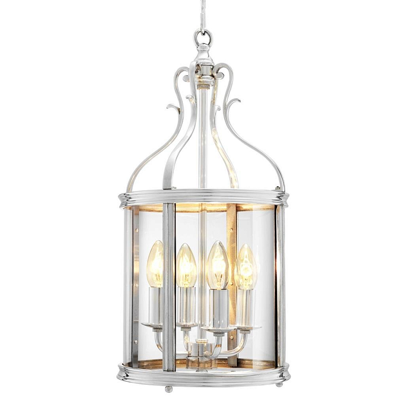 Люстра Eichholtz Lantern Princess Gracia Прозрачное Стекло Серебряный в Волгограде | Loft Concept 