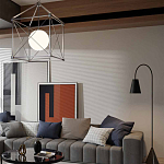 Торшер с изогнутым корпусом на бетонном основании Black Portland варинант исполнения - 4 | Loft Concept в Волгограде