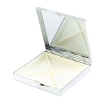 Таблетница карманная квадратная с 4-мя отделениями с зеркалом и накладкой из натурального камня Тигровый глаз Silver Stone Pillboxes варинант исполнения - 3 | Loft Concept в Волгограде