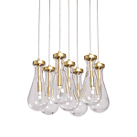 Люстра с 7-ю прозрачными плафонами из стекла в форме капли Lucid Rain  варинант исполнения - 1 | Loft Concept в Волгограде