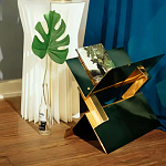 Дизайнерский журнальный стол фигурный золотого цвета Ufuri варинант исполнения - 3 | Loft Concept в Волгограде