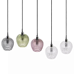 Подвесной светильник каскадный с 5-ю фактурными стеклянными плафонами Cascade with Relief Lampshades варинант исполнения - 2 | Loft Concept в Волгограде