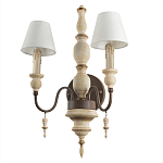 Бра с двумя конусовидными белыми тканевыми абажурами Terrain варинант исполнения - 3 | Loft Concept в Волгограде