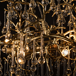 Подвесная люстра в виде ветвей деревьев золотого цвета с прозрачными подвесками-каплями 8 и 14 ламп Droplet Chandelier варинант исполнения - 7 | Loft Concept в Волгограде