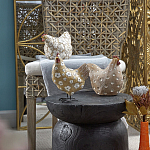 Статуэтка курица с белым цветочным узором и металлическими ножками Rustic Chicken варинант исполнения - 5 | Loft Concept в Волгограде