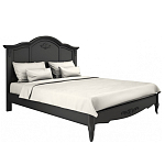 Кровать черная из массива бука с основанием и жестким изголовьем Black Provence варинант исполнения - 1 | Loft Concept в Волгограде