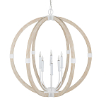 Подвесной светильник из дерева в форме сферы Eco Light варинант исполнения - 3 | Loft Concept в Волгограде