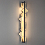 Бра вертикальное черного цвета с золотыми кругами и квадратами Gravyura варинант исполнения - 5 | Loft Concept в Волгограде