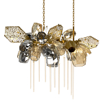 Люстра подвесная с 22-мя гранёными стеклянными плафонами с вертикальными подвесками Gilded Mirage  варинант исполнения - 1 | Loft Concept в Волгограде