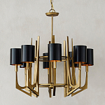 Люстра с 8-ю черными цилиндрическими плафонами Stylistic Lines варинант исполнения - 2 | Loft Concept в Волгограде