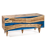 Стильный Буфет лофт 4 двери Cabinet Crimson River фасад эпоксидная смола  варинант исполнения - 2 | Loft Concept в Волгограде