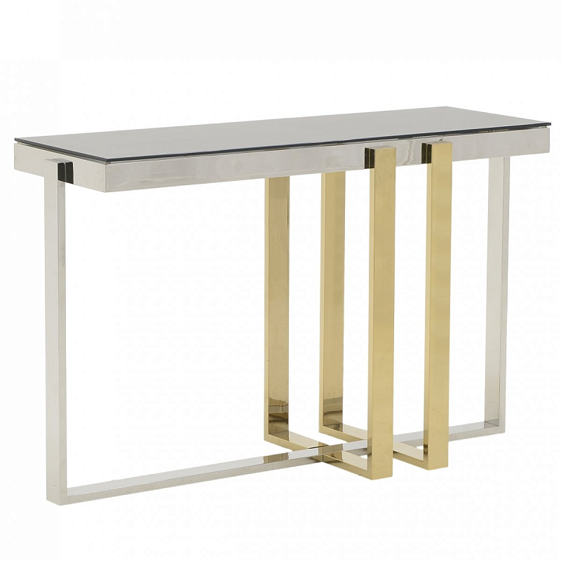 Консоль Geometry Console Черный Глянцевое золото Нержавеющая сталь Консоль Geometry Console Черный Глянцевое золото Нержавеющая сталь в Волгограде | Loft Concept