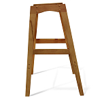 Барный стул со спинкой и подлокотниками на 4-х деревянных ножках Кремовый Велюр Ava Charm варинант исполнения - 6 | Loft Concept в Волгограде