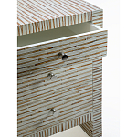 Тумбочка прикроватная Bogense Bone Inlay Bedside Beige варинант исполнения - 2 | Loft Concept в Волгограде