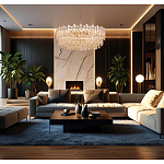 Круглая люстра с хрустальными подвесками на золотистом каркасе Gorgeous Crystal Light варинант исполнения - 12 | Loft Concept в Волгограде