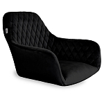 Стул с мягкой черной обивкой из велюра и подъемно-поворотным механизмом на колесиках Harper Black варинант исполнения - 2 | Loft Concept в Волгограде