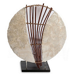 Настольная лампа из перламутра и дерева на подставке Indonesian Shell Sail варинант исполнения - 1 | Loft Concept в Волгограде