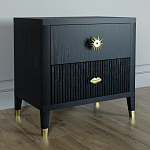 Тумба прикроватная с двумя ящиками Elsa Dreams Black варинант исполнения - 1 | Loft Concept в Волгограде