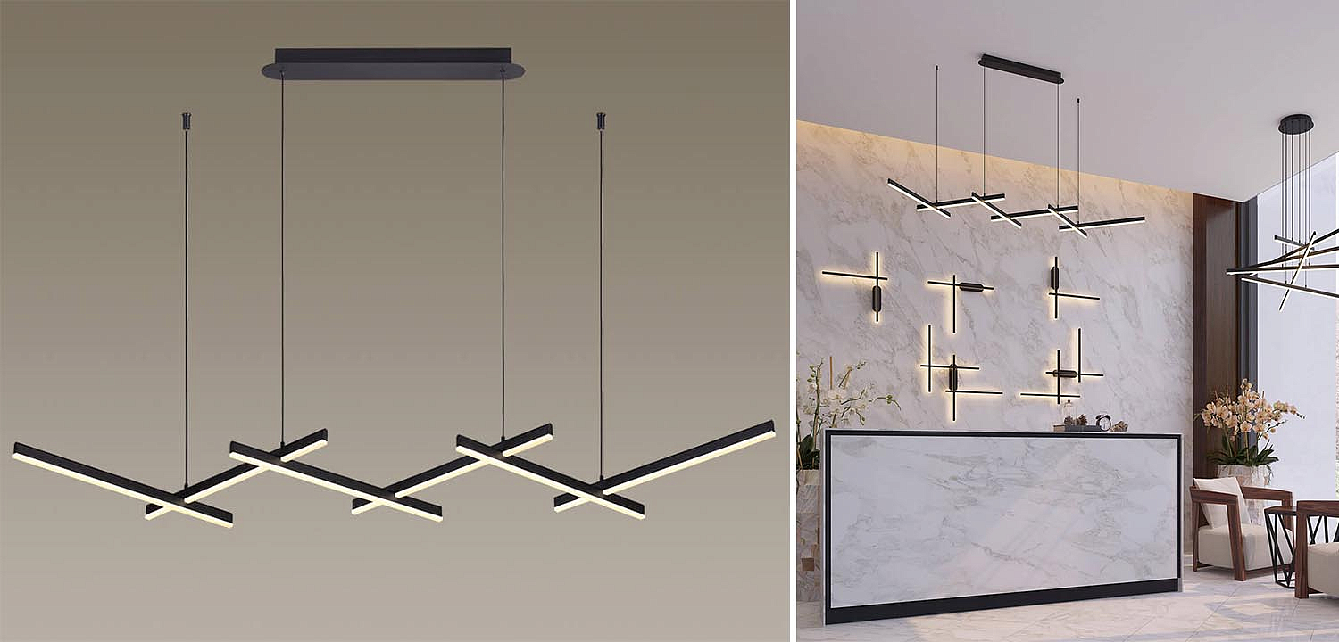 Люстра Rolf Black Lines Linear Chandelier Люстра Rolf Black Lines Linear Chandelier - Loft-Concept в Волгограде