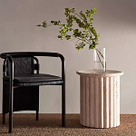 Дизайнерский журнальный стол круглый с фактурным основанием Kibul варинант исполнения - 1 | Loft Concept в Волгограде