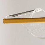 Люстра линейная золотистого цвета с двумя прозрачными волнистыми элементами Wave Line варинант исполнения - 10 | Loft Concept в Волгограде