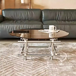 Дизайнерский журнальный стол с круглой столешницей на стальном основании Rivetyk варинант исполнения - 2 | Loft Concept в Волгограде