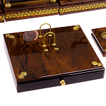 Настольный письменный набор с часами из природного камня обсидиана Royal Set варинант исполнения - 4 | Loft Concept в Волгограде