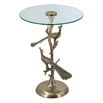 Столик с круглой стеклянной столешницей и корпусом в виде двух павлинов на ветке Table Two Peacocks варинант исполнения - 1 | Loft Concept в Волгограде