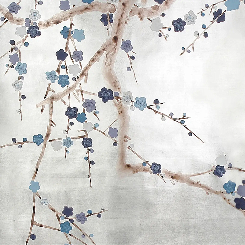 Обои ручная роспись Plum Blossom Hokusai on Tarnished Silver gilded paper Обои ручная роспись Plum Blossom Hokusai on Tarnished Silver gilded paper в Волгограде | Loft Concept