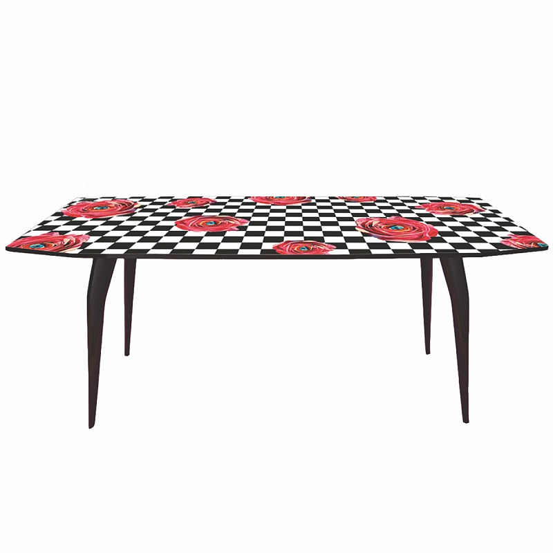 Обеденный стол Seletti Table Roses on check Черный Розовый (Rose) Обеденный стол Seletti Table Roses on check Черный Розовый (Rose) в Волгограде | Loft Concept