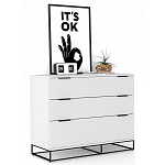 Комод белый с 3-мя ящиками Strict Lines  варинант исполнения - 2 | Loft Concept в Волгограде