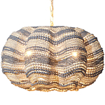 Круглая люстра волнистой формы декорированная бусами Blue White Stripes Wavy Chandelier варинант исполнения - 1 | Loft Concept в Волгограде