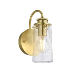 Бра цвета латунь с прозрачным цилиндрическим плафоном из пузырчатого стекла Kichler варинант исполнения - 1 | Loft Concept в Волгограде