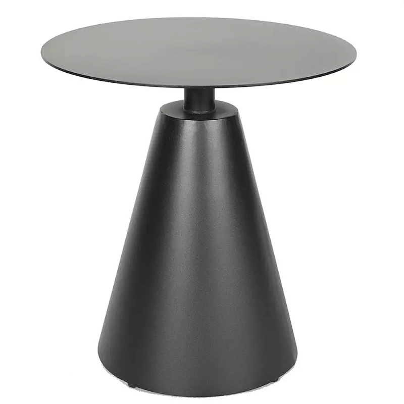 Кофейный столик с круглой столешницей на конусообразном основании Welded Aluminum Table Черный Бежевый Кофейный столик с круглой столешницей на конусообразном основании Welded Aluminum Table Черный Бежевый в Волгограде | Loft Concept