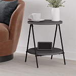 Стол приставной с 2-мя круглыми столешницами цвета антрацит ESSEL SIDE TABLE ANTHRACITE варинант исполнения - 4 | Loft Concept в Волгограде