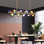 Люстра золотая с цветными плафонами и декором Colorful Ball Candy Crystal варинант исполнения - 1 | Loft Concept в Волгограде