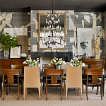 Обои ручная роспись в стиле Арт-деко Symphony Original colourway on Arkose silk dupion варинант исполнения - 1 | Loft Concept в Волгограде