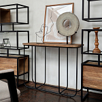 Консоль с деревянной столешницей Lyon Wood Metal Console варинант исполнения - 2 | Loft Concept в Волгограде