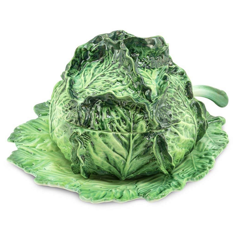 Супница SOUP BOWL CABBAGE W/PLATE D25 Зеленый Супница SOUP BOWL CABBAGE W/PLATE D25 Зеленый в Волгограде | Loft Concept
