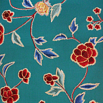 Обои с вышивкой ручной работы Flora Rio colourway on Liso Pine wool sateen варинант исполнения - 3 | Loft Concept в Волгограде