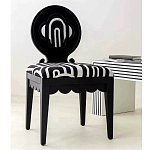 Дизайнерский стул с круглой деревянной спинкой Black and White Clover варинант исполнения - 5 | Loft Concept в Волгограде