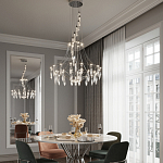 Люстра подвесная из металла с хрустальными прозрачными подвесками Quasar 81 варинант исполнения - 12 | Loft Concept в Волгограде