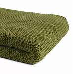 Плед из хлопка жемчужной вязки оливкового цвета Waffle Comfort варинант исполнения - 2 | Loft Concept в Волгограде