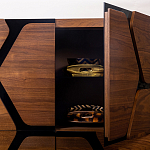 Высокий комод с узором из шпона на фасаде Sahara варинант исполнения - 4 | Loft Concept в Волгограде