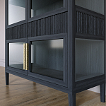 Витрина Primo со стеклянными фасадами и 2 ящиками Черный дуб варинант исполнения - 4 | Loft Concept в Волгограде