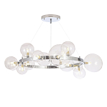 Люстра круглая подвесная с 15-ю прозрачными шарообразными плафонами из стекла Iona chandelier варинант исполнения - 5 | Loft Concept в Волгограде