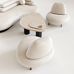 Кресло Vinsen обивка букле молочного цвета варинант исполнения - 3 | Loft Concept в Волгограде