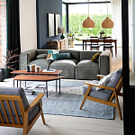 Кресло с каркасом из массива дуба Deniaud Oak Grey Armchair варинант исполнения - 6 | Loft Concept в Волгограде