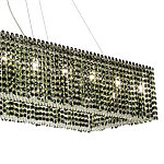 Прямоугольная люстра с хрустальными подвесками Crystal Art Chrome Green Rectangular Chandelier варинант исполнения - 3 | Loft Concept в Волгограде